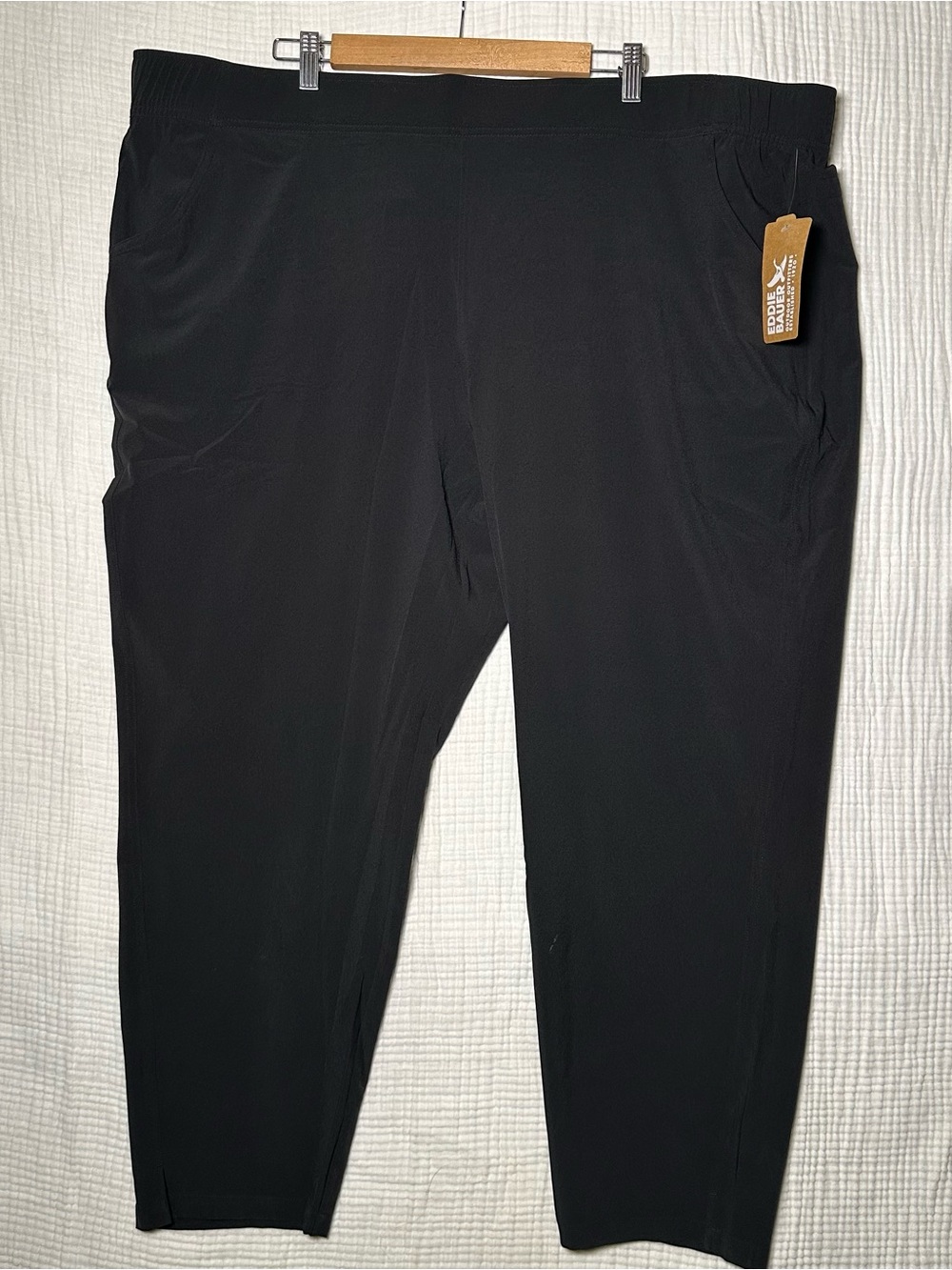 NWT Womens Eddie Bauer Departure Ankle Pants-3X-Black Stretch Lightweight UPF50
